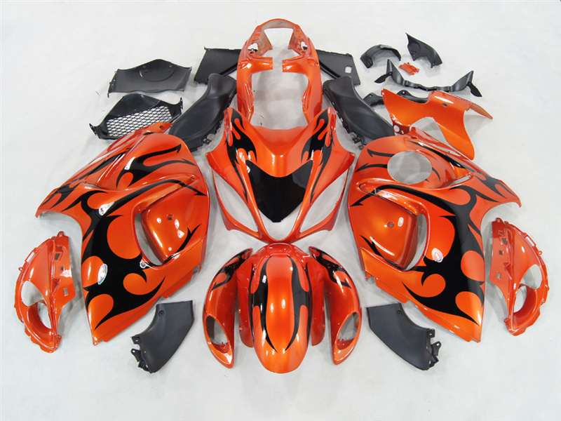 Motorcycle Fairings Kit - 2008-2020 Suzuki GSX1300R Hayabusa Metallic Orange Tribal Fairings | NSH0817-30