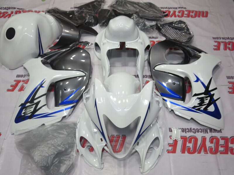 Motorcycle Fairings Kit - 2008-2020 Suzuki GSX1300R Hayabusa White/Blue OEM Style Fairings | NSH0817-46 Motorcycle Fairings Kit - 2008-2020 Suzuki GSX1300R Hayabusa White/Blue OEM Style Fairings | NSH0817-46