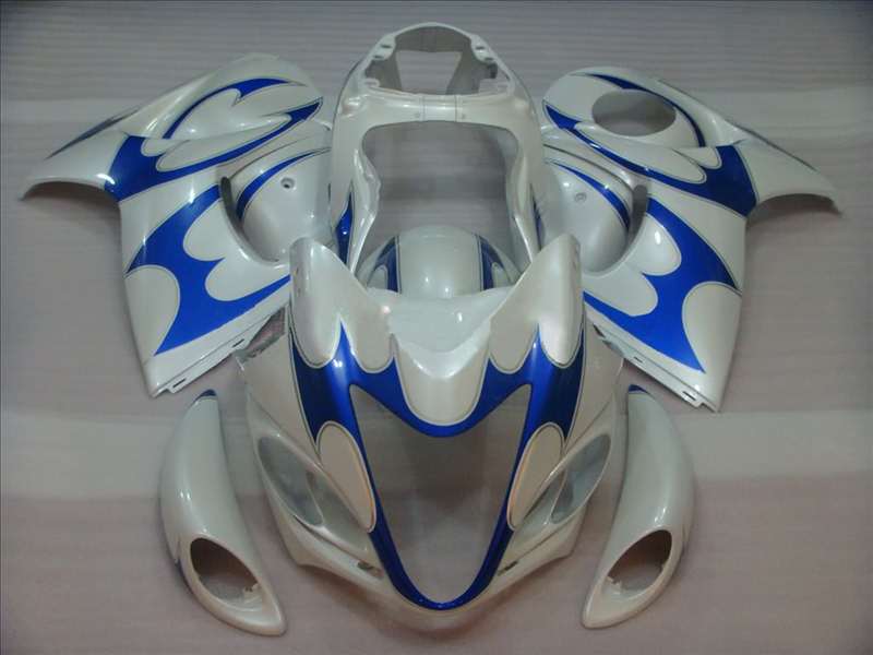 Motorcycle Fairings Kit - 2008-2020 Suzuki GSX1300R Hayabusa White/Blue OEM Style Fairings | NSH0817-8 Motorcycle Fairings Kit - 2008-2020 Suzuki GSX1300R Hayabusa White/Blue OEM Style Fairings | NSH0817-8