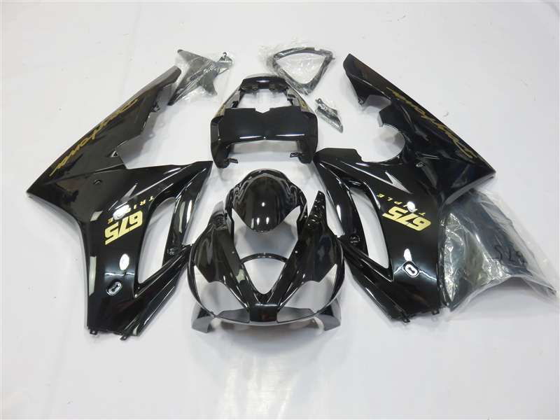 Motorcycle Fairings Kit - 2006-2008 Black/Gold Triumph Daytona 675 Fairings | NT60608-14 Motorcycle Fairings Kit - 2006-2008 Black/Gold Triumph Daytona 675 Fairings | NT60608-14