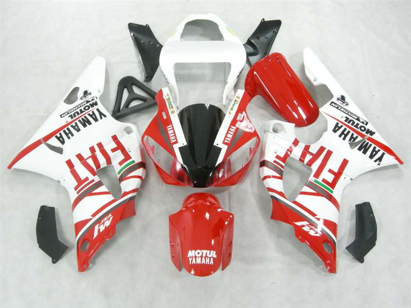 Motorcycle Fairings Kit - 2000-2001 Yamaha YZF R1 Red FIAT Fairings | NY10001-13 Motorcycle Fairings Kit - 2000-2001 Yamaha YZF R1 Red FIAT Fairings | NY10001-13