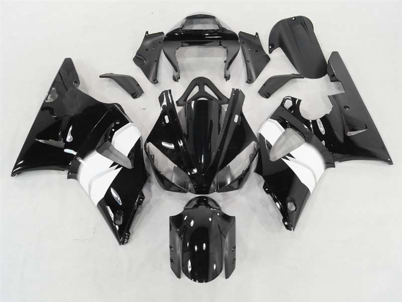 Motorcycle Fairings Kit - 2000-2001 Yamaha YZF R1 Black/White OEM Style Fairings | NY10001-23 Motorcycle Fairings Kit - 2000-2001 Yamaha YZF R1 Black/White OEM Style Fairings | NY10001-23