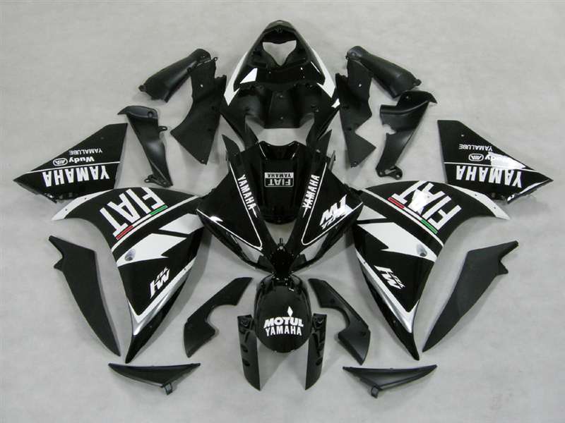 Motorcycle Fairings Kit - 2009-2011 Yamaha YZF R1 FIAT Black Fairings | NY10911-8 Motorcycle Fairings Kit - 2009-2011 Yamaha YZF R1 FIAT Black Fairings | NY10911-8
