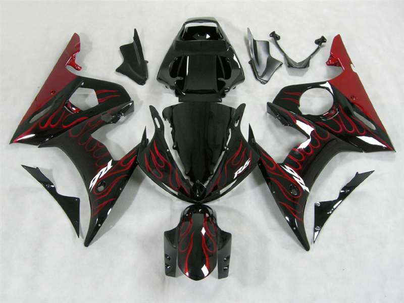 Motorcycle Fairings Kit - Fire Red Yamaha 2003-2005 YZF R6 and 2006-2009 R6S Motorcycle Fairings | NY60305-24 Motorcycle Fairings Kit - Fire Red Yamaha 2003-2005 YZF R6 and 2006-2009 R6S Motorcycle Fairings | NY60305-24
