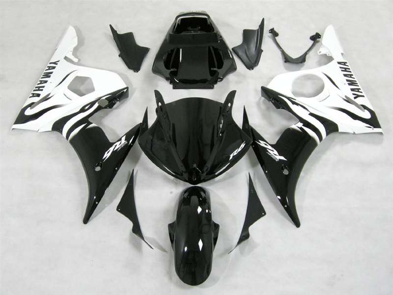 Motorcycle Fairings Kit - White Flame Yamaha 2003-2005 YZF R6 and 2006-2009 R6S Motorcycle Fairings | NY60305-25 Motorcycle Fairings Kit - White Flame Yamaha 2003-2005 YZF R6 and 2006-2009 R6S Motorcycle Fairings | NY60305-25
