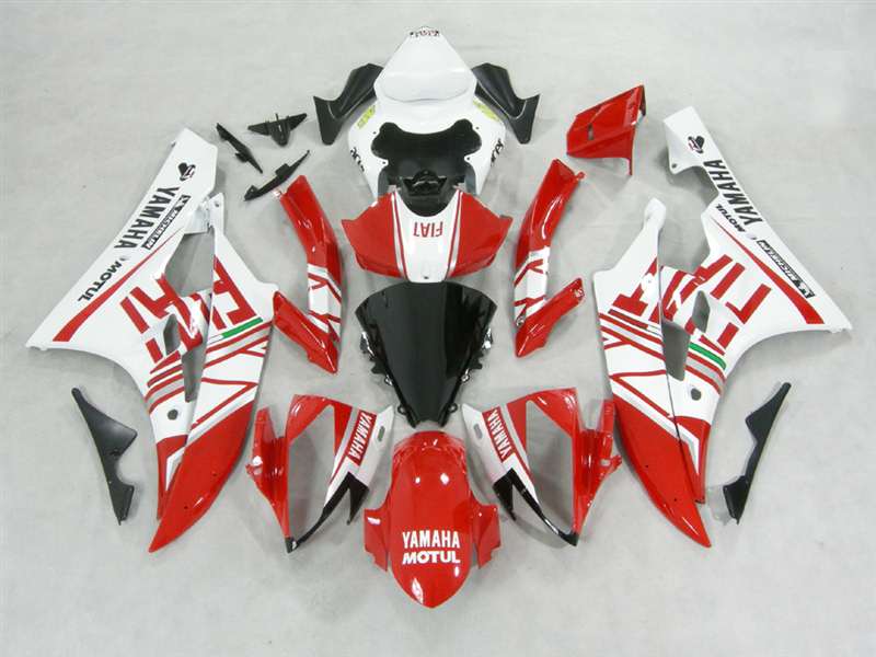 Motorcycle Fairings Kit - 2006-2007 Red FIAT Yamaha YZF R6 Motorcycle Fairings | NY60607-12 Motorcycle Fairings Kit - 2006-2007 Red FIAT Yamaha YZF R6 Motorcycle Fairings | NY60607-12