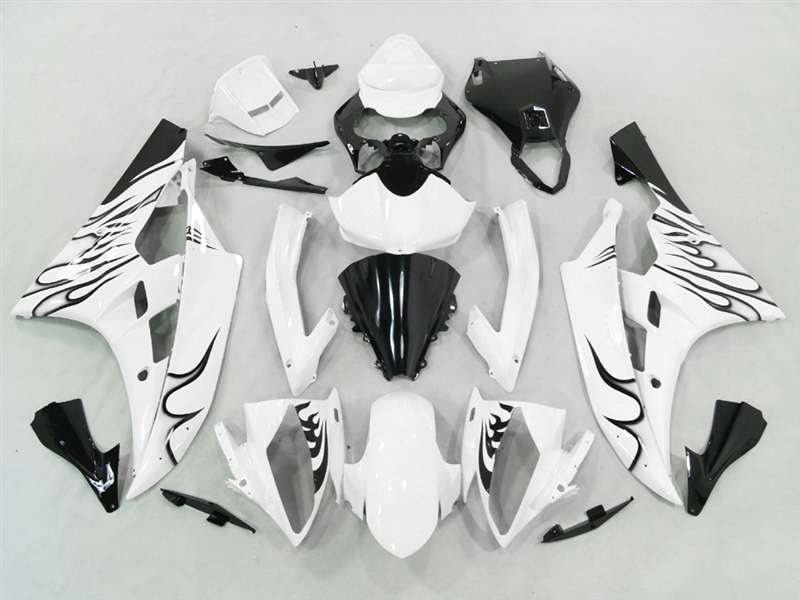 Motorcycle Fairings Kit - 2006-2007 White Flame Yamaha YZF R6 Motorcycle Fairings | NY60607-6