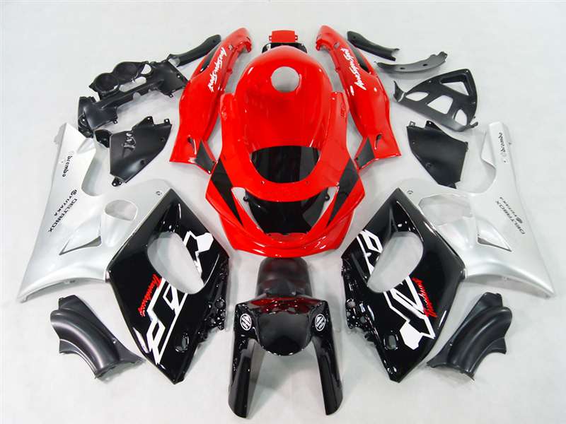 Motorcycle Fairings Kit - 1997-2007 Yamaha YZF 600R Silver Red OEM Style Fairings | NY69707-3
