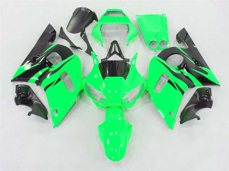 Motorcycle Fairings Kit - 1998-2002 Yamaha YZF R6 Green/Black Flame Fairings | NY69802-31 Motorcycle Fairings Kit - 1998-2002 Yamaha YZF R6 Green/Black Flame Fairings | NY69802-31