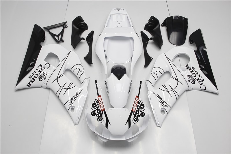 Custom 2002 R6 Motorcycle Fairings Kit - 1998-2002 Yamaha YZF R6 White/Black Custom ...