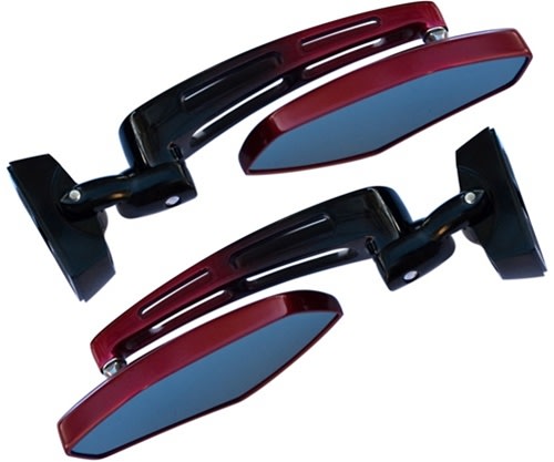 Roaring Toyz Black-Red Anodized Billet Convex Universal Mirrors (Product Code: RTU100JR) Roaring Toyz Black-Red Anodized Billet Convex Universal Mirrors (Product Code: RTU100JR)