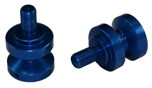 SWINGARM SPOOLS (2 PACK) Anodized BLUE Aluminum (Product code: SAS301BU) SWINGARM SPOOLS (2 PACK) Anodized BLUE Aluminum (Product code: SAS301BU)