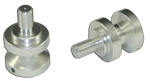 SWINGARM SPOOLS (2 PACK) Anodized SILVER Aluminum (Product code: SAS301SI) SWINGARM SPOOLS (2 PACK) Anodized SILVER Aluminum (Product code: SAS301SI)