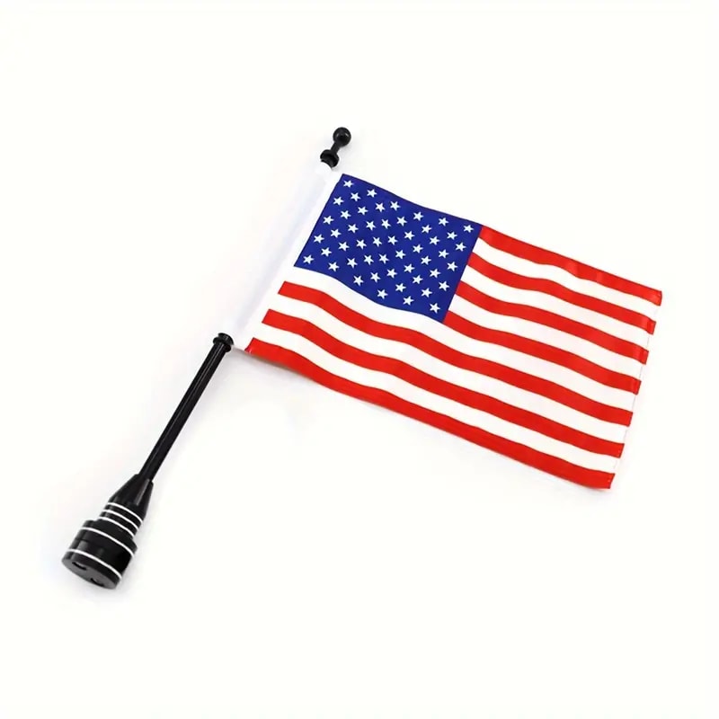 Motorcycle Flagpole for Harley – Vertical USA Flag Luggage Rack Mount for Touring, Road Glide, Sportster XL883 & 1200