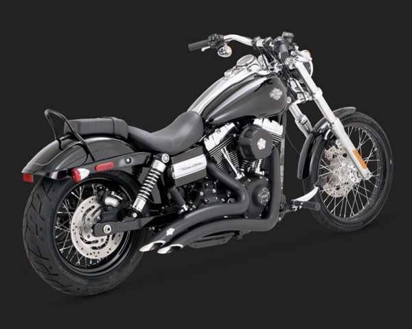 Harley Dyna Big Radius 2-Into-2 Black Exhaust Harley Dyna Big Radius 2-Into-2 Black Exhaust