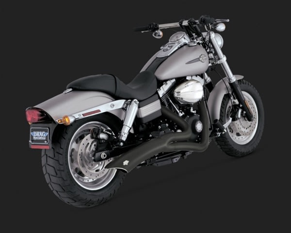 Harley Dyna Big Radius 2-Into-1 Black Exhaust Harley Dyna Big Radius 2-Into-1 Black Exhaust