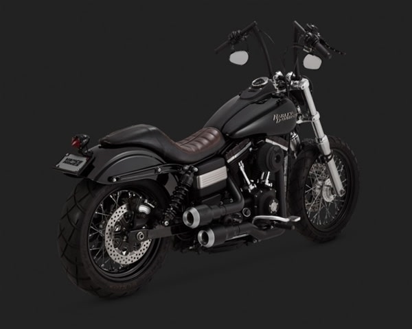 Harley Dyna Hi-Output Grenades 2-Into-2 Black/Pearl Nickle Exhaust Harley Dyna Hi-Output Grenades 2-Into-2 Black/Pearl Nickle Exhaust