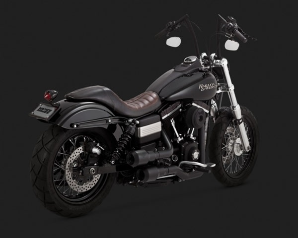Harley Dyna Hi-Output Grenades 2-Into-2 Black Exhaust Harley Dyna Hi-Output Grenades 2-Into-2 Black Exhaust