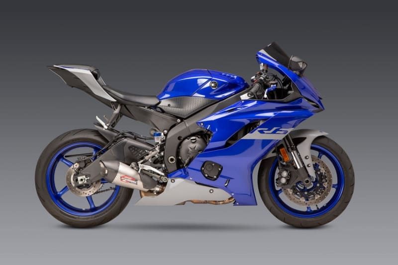 Yamaha YZF-R6V 2006-2020 AT2 Stainless Slip-On Exhaust, W/ Stainless Muffler by Yoshimura