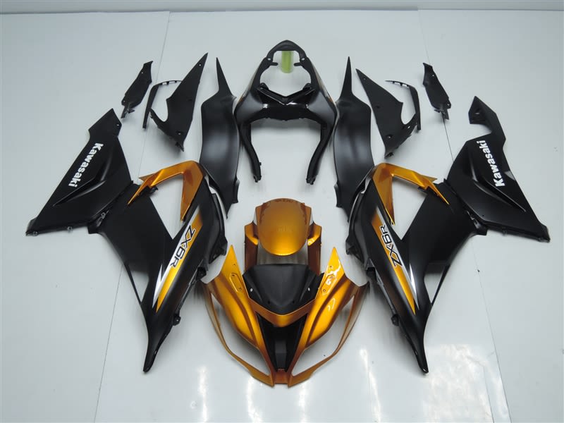 Motorcycle Fairings Kit - 2013-2018 Kawasaki ZX6R Gold/Black Fairings | ZX613183 Motorcycle Fairings Kit - 2013-2018 Kawasaki ZX6R Gold/Black Fairings | ZX613183