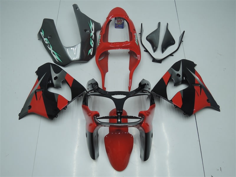 Motorcycle Fairings Kit - 2000-2001 Kawasaki ZX9R Black/Red Custom