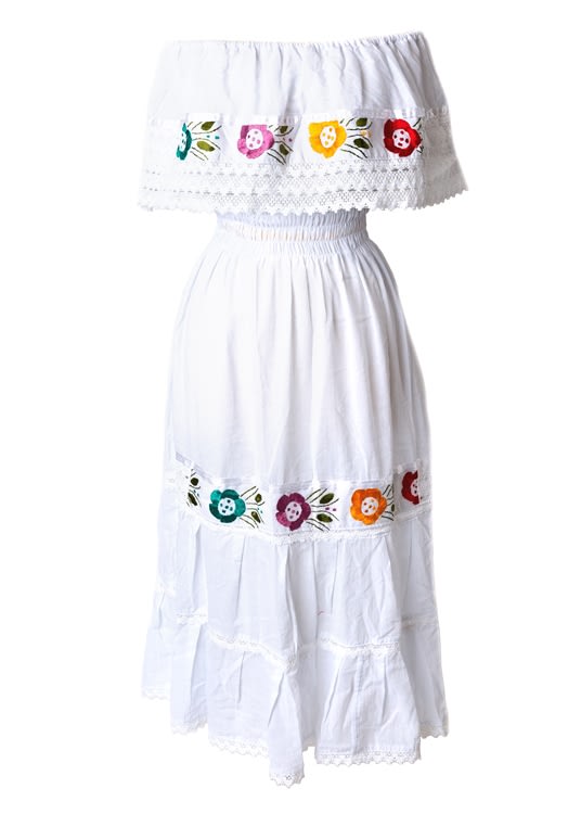 women's embroidered fit & flare dress Dress Patria, Embroidered Mexican Dress, Vestido Patria, Vestido Mexicano