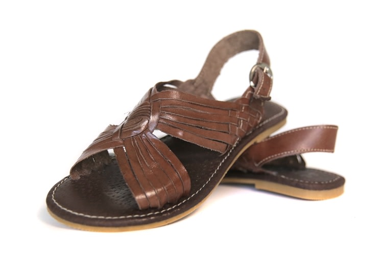 Shop for Open Toe Leather Sandals with Buckle