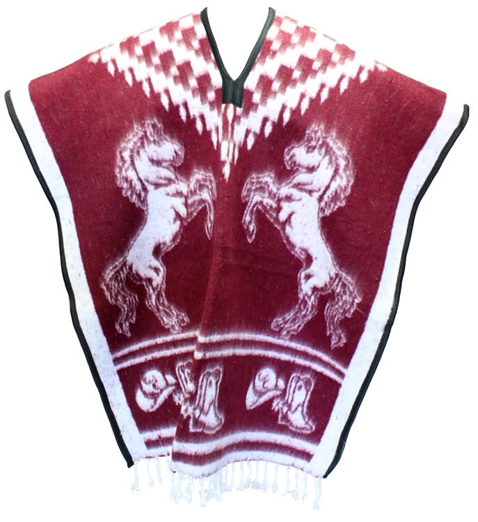 Heavy Blanket Mexican Poncho - Cowboy 10