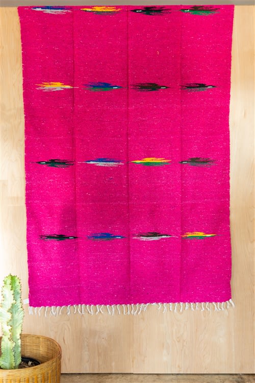 Tribal Solid Blanket - Fuchsia