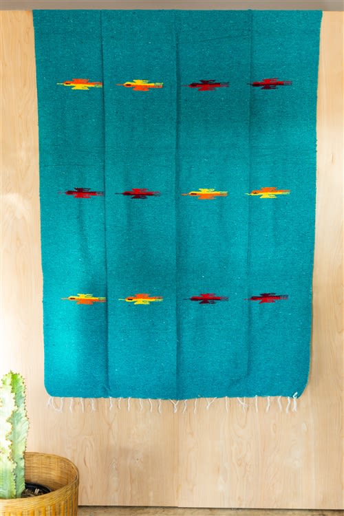 Tribal Solid Blanket - Teal