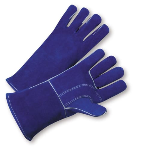 Premium Split Cowhide 14" Blue Glove Large Premium Split Cowhide 14" Blue Glove Large
