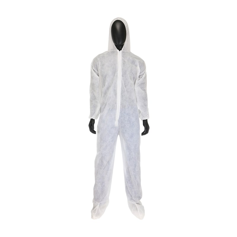 Polypropylene Heavy Duty Disposable Coverall Hood & Boot - White - 3X