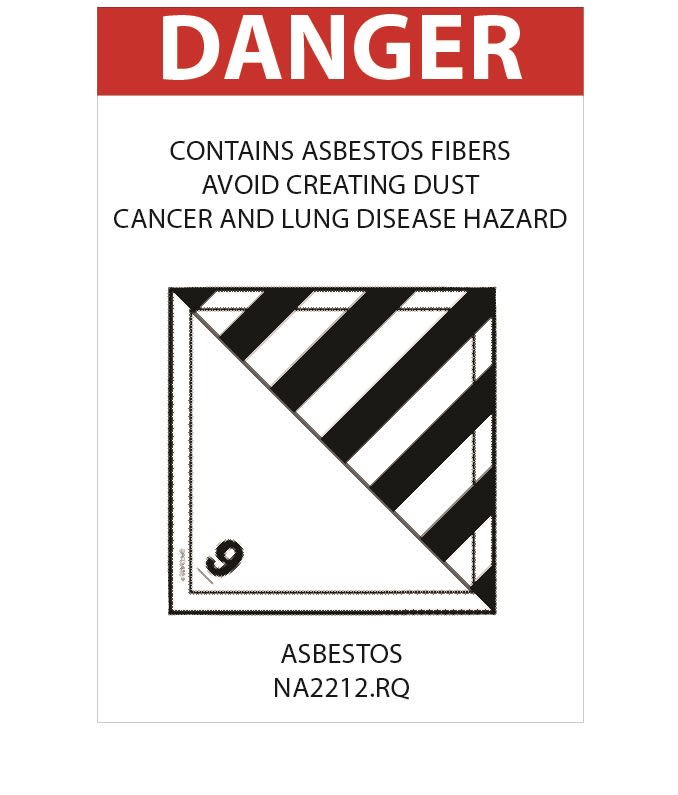 Asbestos Danger Class 9 DOT Sticker
