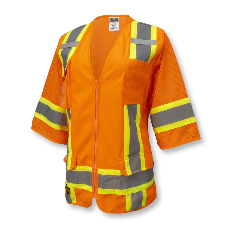 SV63W Two Tone Surveyor Type R Class 3 Womens Safety Vest - Orange - Size 3X