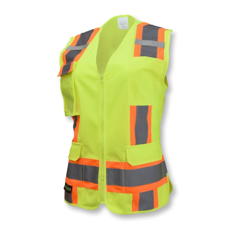 SV6W Two Tone Surveyor Type R Class 2 Womens Safety Vest - Green - Size S