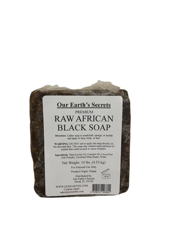 Our Earth's Secrets - Premium Raw African Black Soap - 10 Lbs
