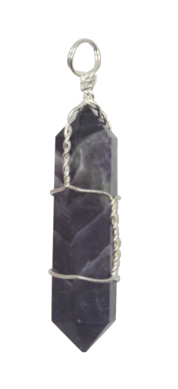 Natural Amethyst Quartz Crystal Point Pendant