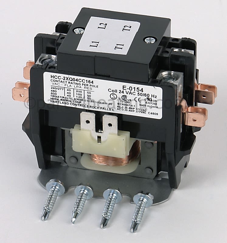 Parts4Heating.com: Hartland Controls HCC-2XQ04CC164 40 Amp 2 Pole Contactor