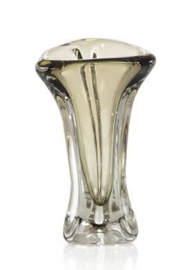 Abstract Brown Handblown Glass Vase II
