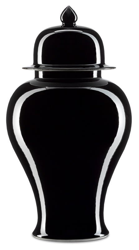 Black Medium Ginger Jar