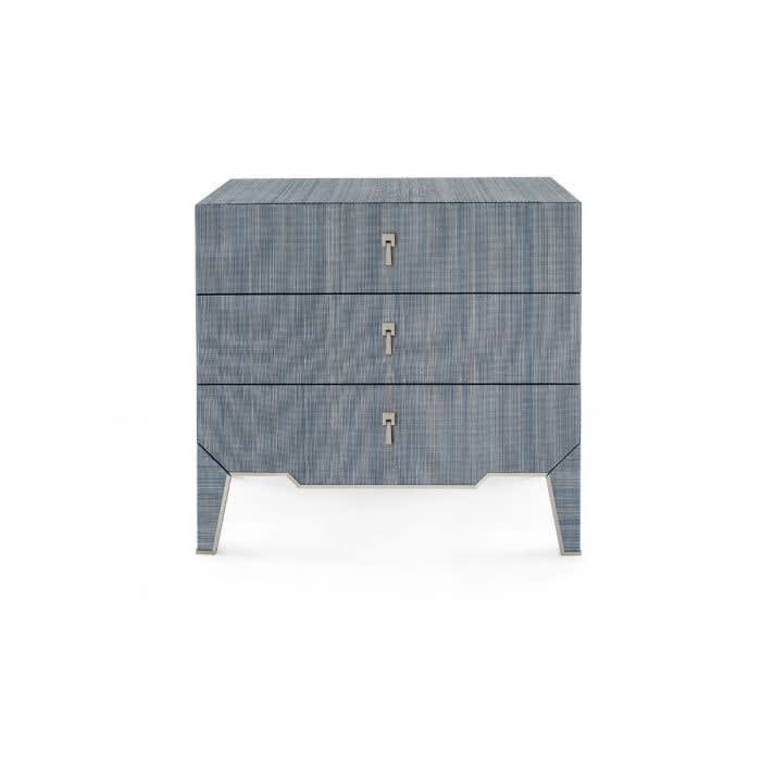 Madeline 3-Drawer Side Table, Colonial Blue Shimmer