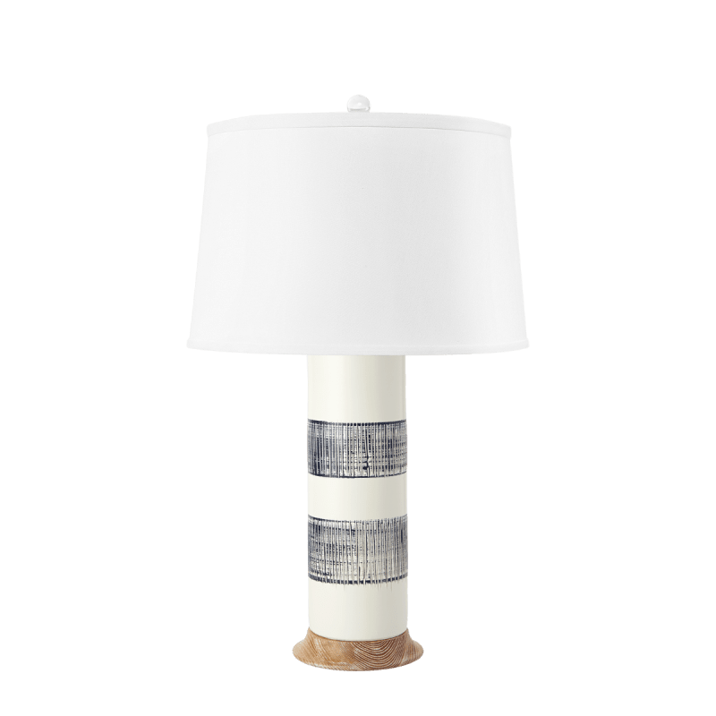 Elena Lamp with Shade, Blue and White Elena Lamp with Shade, Blue and White