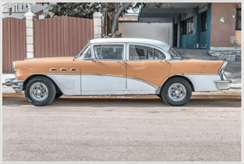 Cuban Car - Orange and White