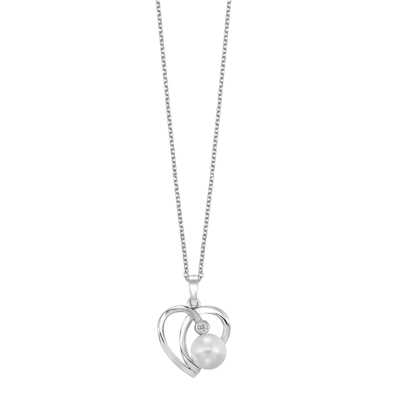 Pearl Heart Pendant Sterling Silver