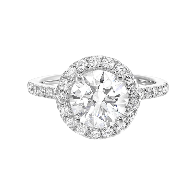 2 1/2ct Lab grown round brilliant cut halo ring