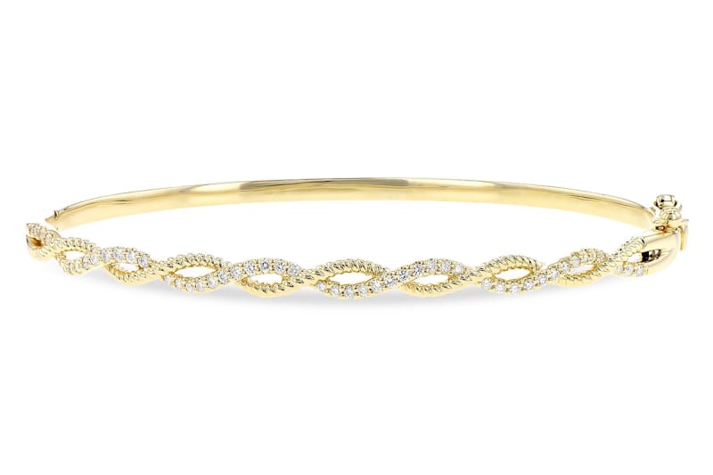 Diamond Bracelet .33ctw 14K Yellow Gold Bangle