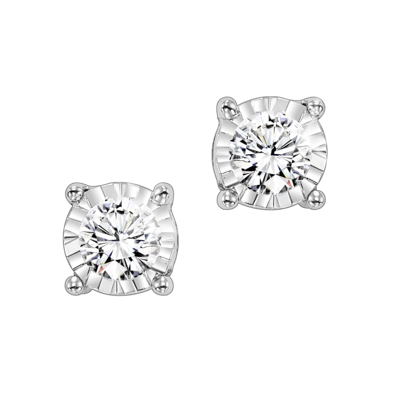 Diamond Stud Earrings 1/4ct 14K White Gold