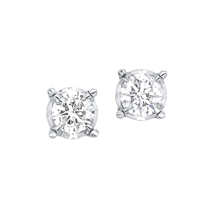 Diamond Stud Earrings 1/2ct 14K White Gold