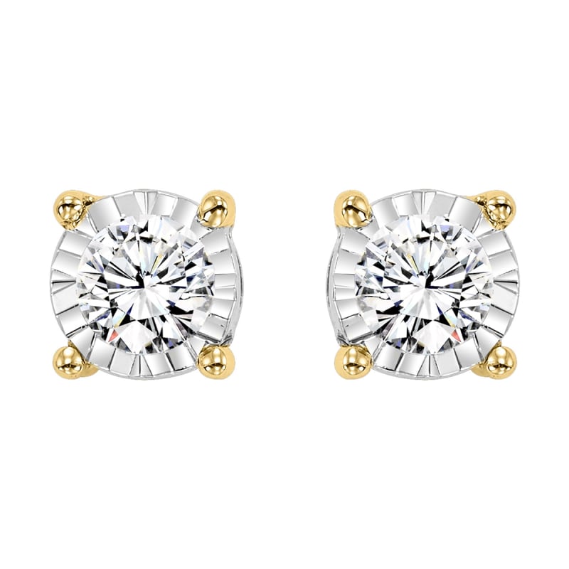 Diamond Stud Earrings 3/4ct 14K Yellow Gold