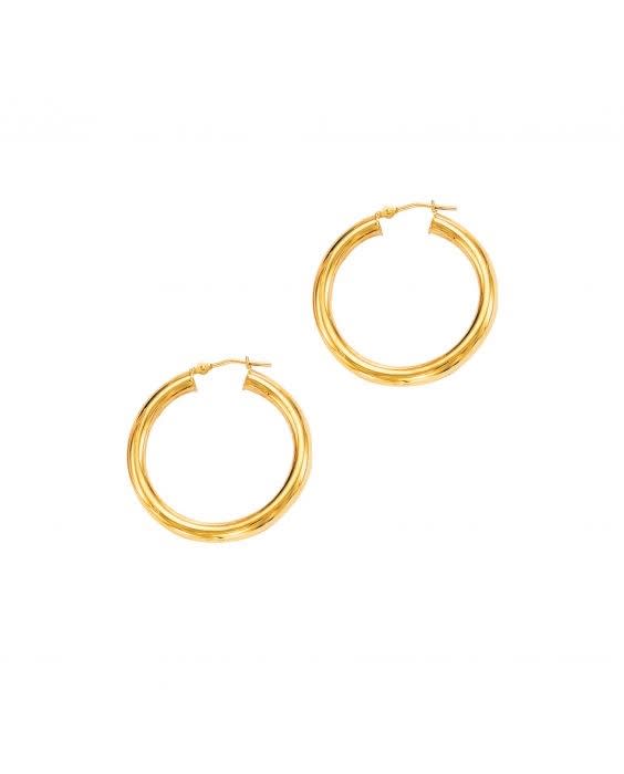 14K Yellow Gold 3x20mm Hoop Earring
